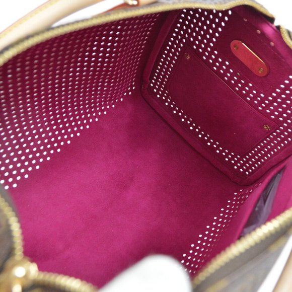 Auth LOUIS VUITTON SPEEDY 30 HAND BAG FUCHSIA MONOGRAM PERFO CANVAS - Picture 14 of 16